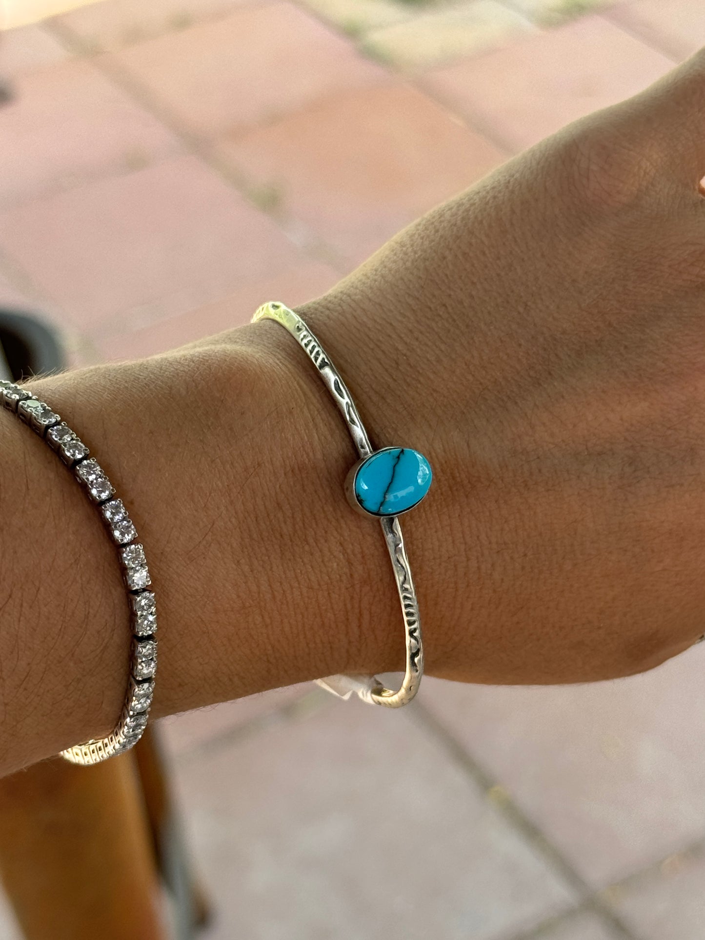 Oval Turquoise  Cuff Prince Turquoise