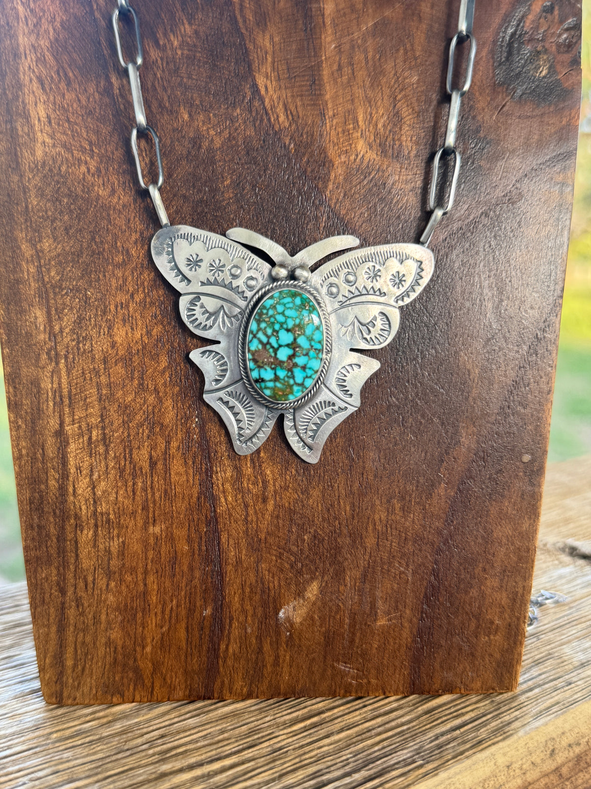 High Grade Web Kingman Butterfly Pendant Necklace, Bobby Johnson