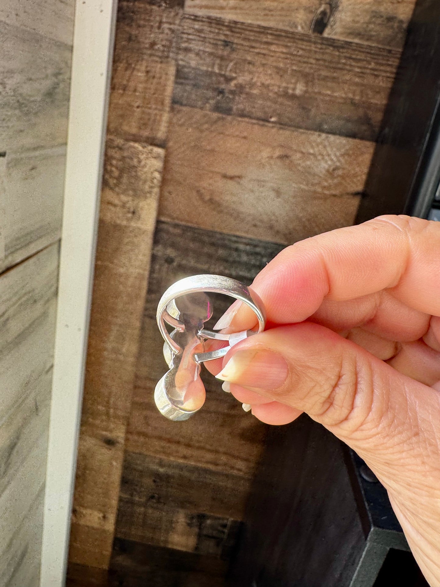 3-Stone Kingman Turquoise Ring – Size 10 Sterling Silver