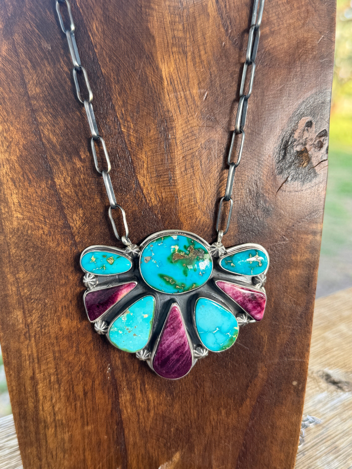 High Grade Sonoran Spiny Half Cluster Pendant Necklace, Darrin Livingston