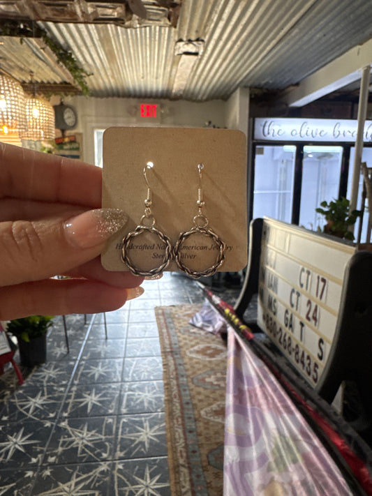 Sterling twist hoop earring
