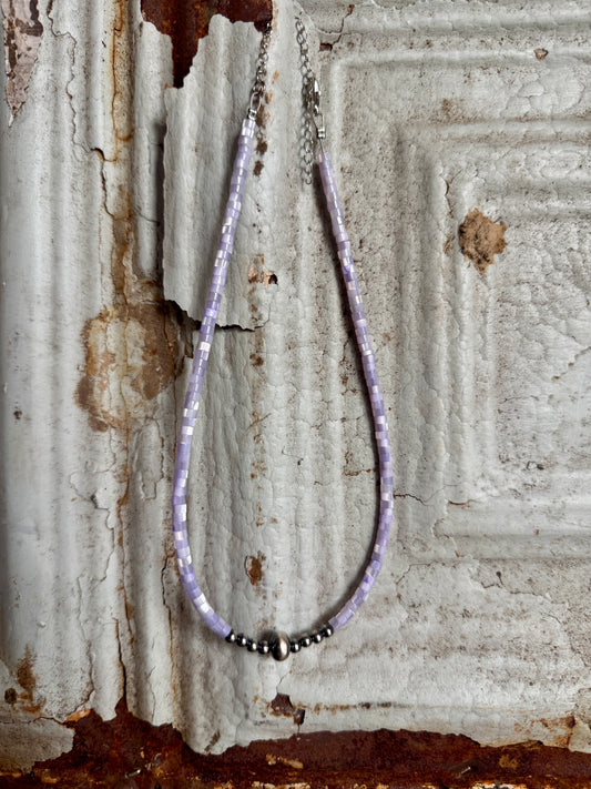 Purple shell choker 15” plus extender