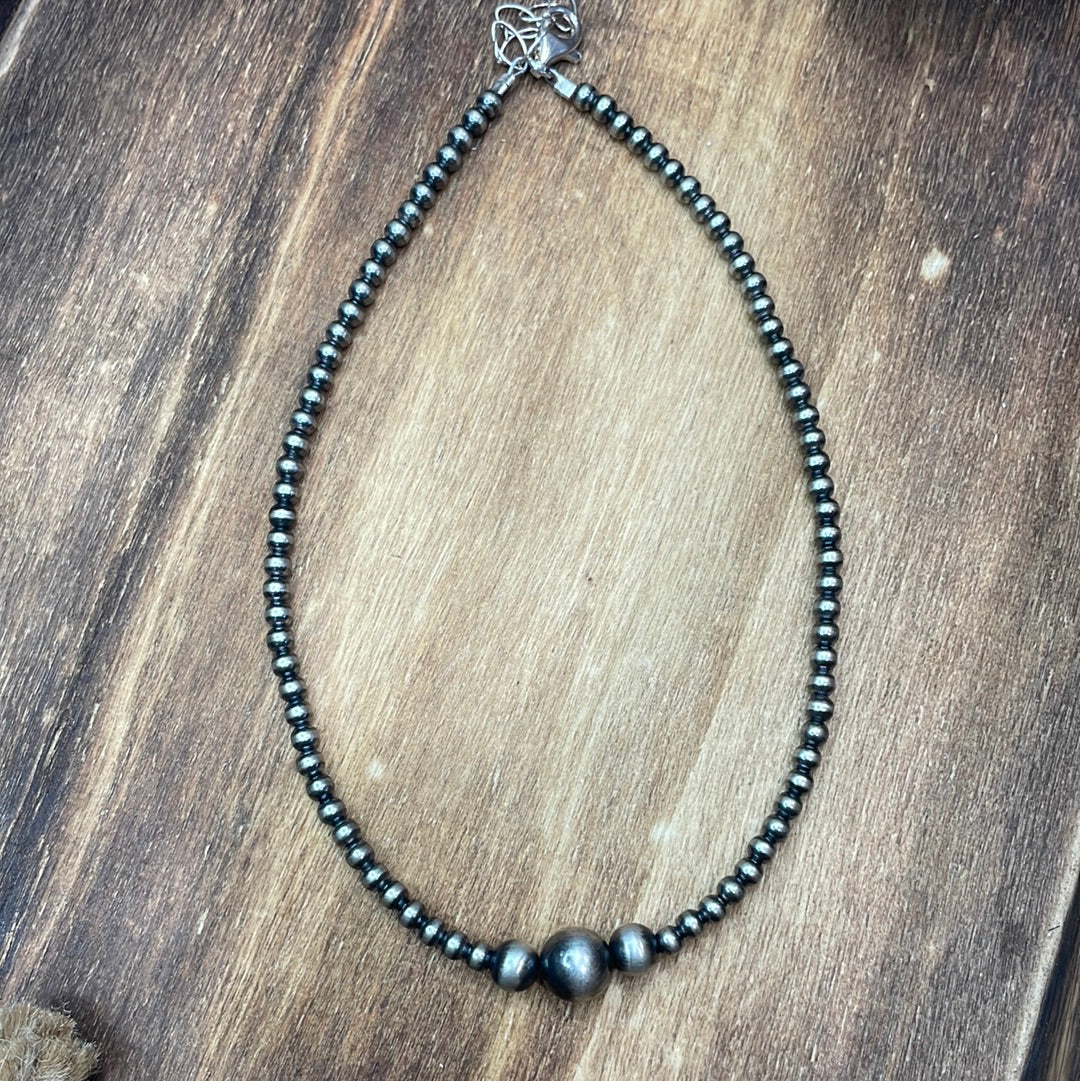 The Single Graduated Navajo Pearl Necklace