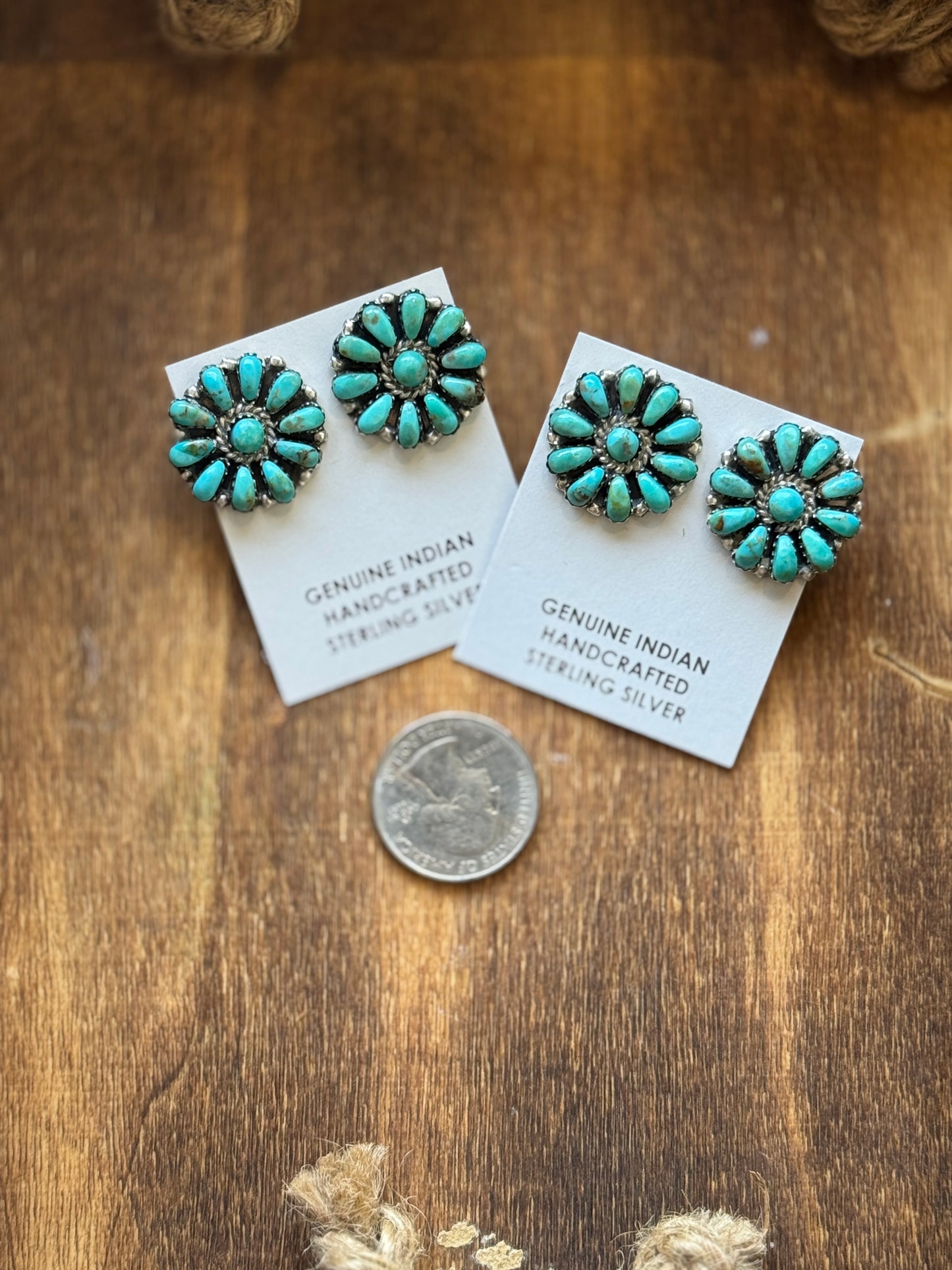 1” Turquoise cluster studs Turquoise