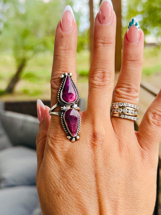 Purple Spiny Adjustable Ring