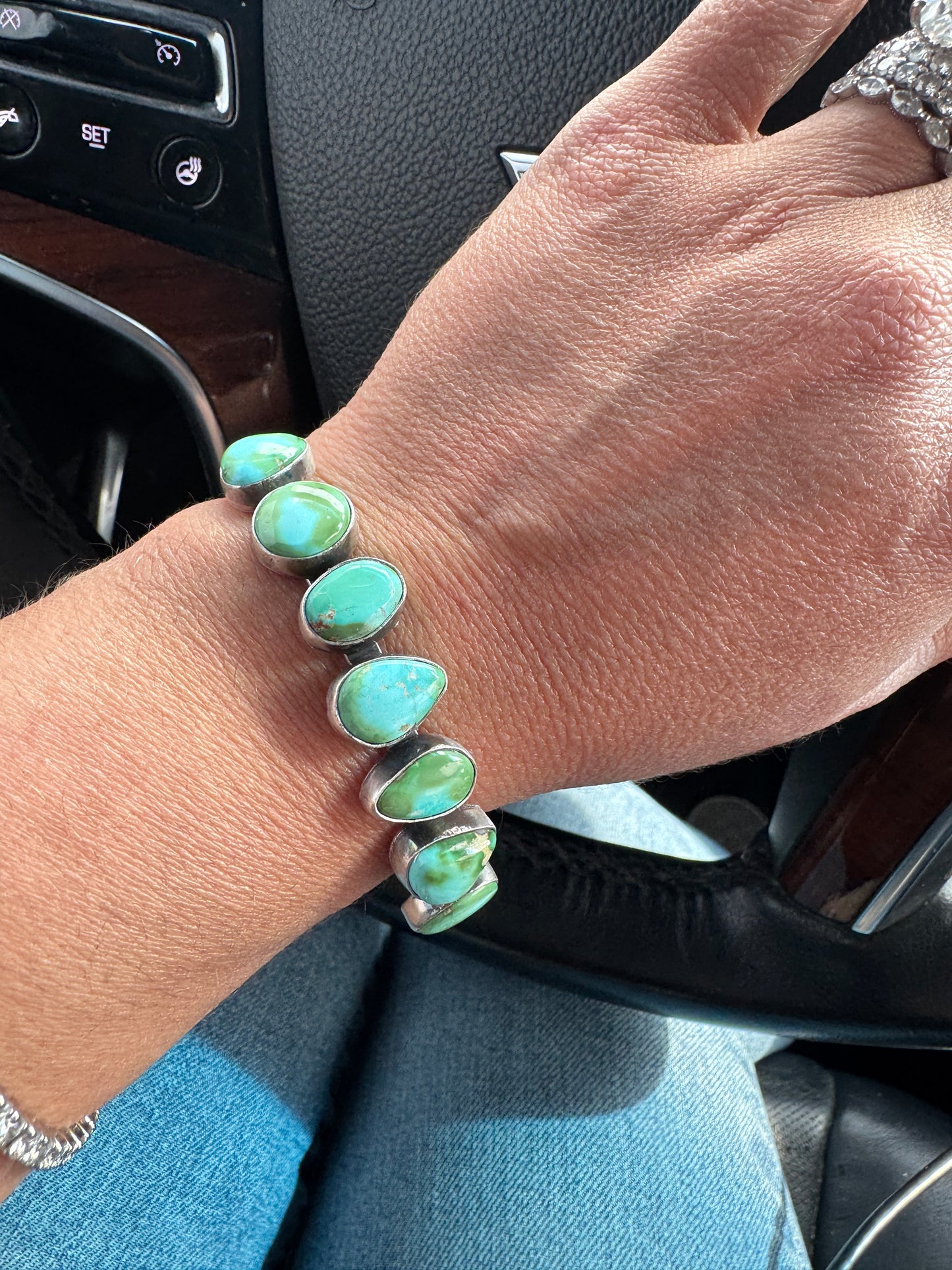 7 stone sonoran turquoise chunky cuff