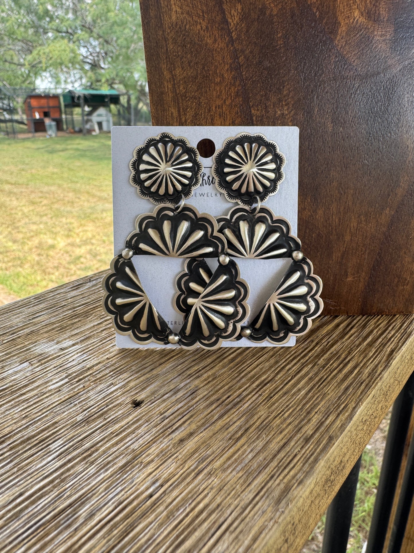 Leander Tahe Triangle Concho Earrings