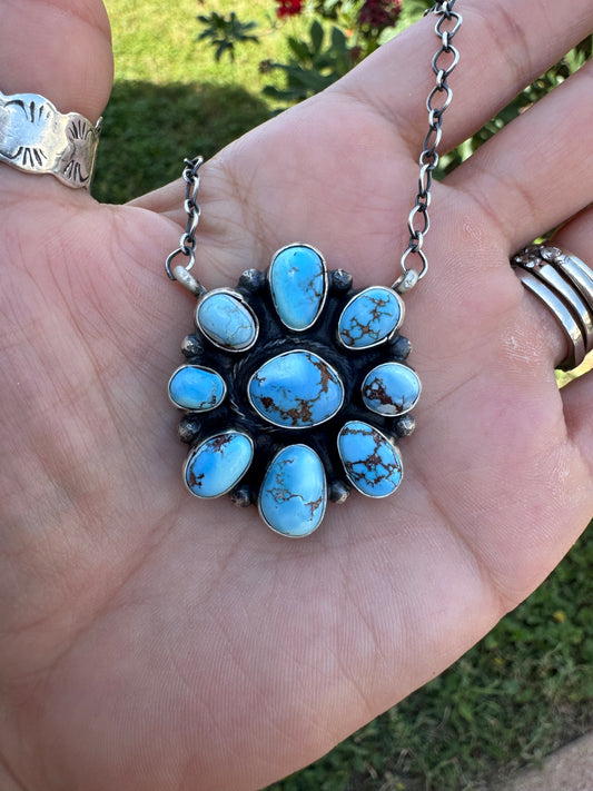 Ella Peter Golden Hills Cluster Pendant Necklace