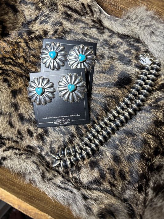 Kingman Heart Concho Earrings by TY ETSSITY