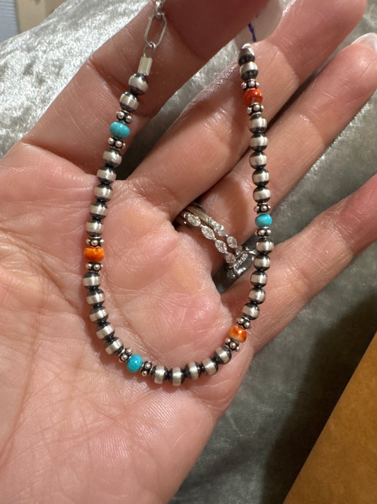 Multicolor bracelet with Navajo Pearls 4mm