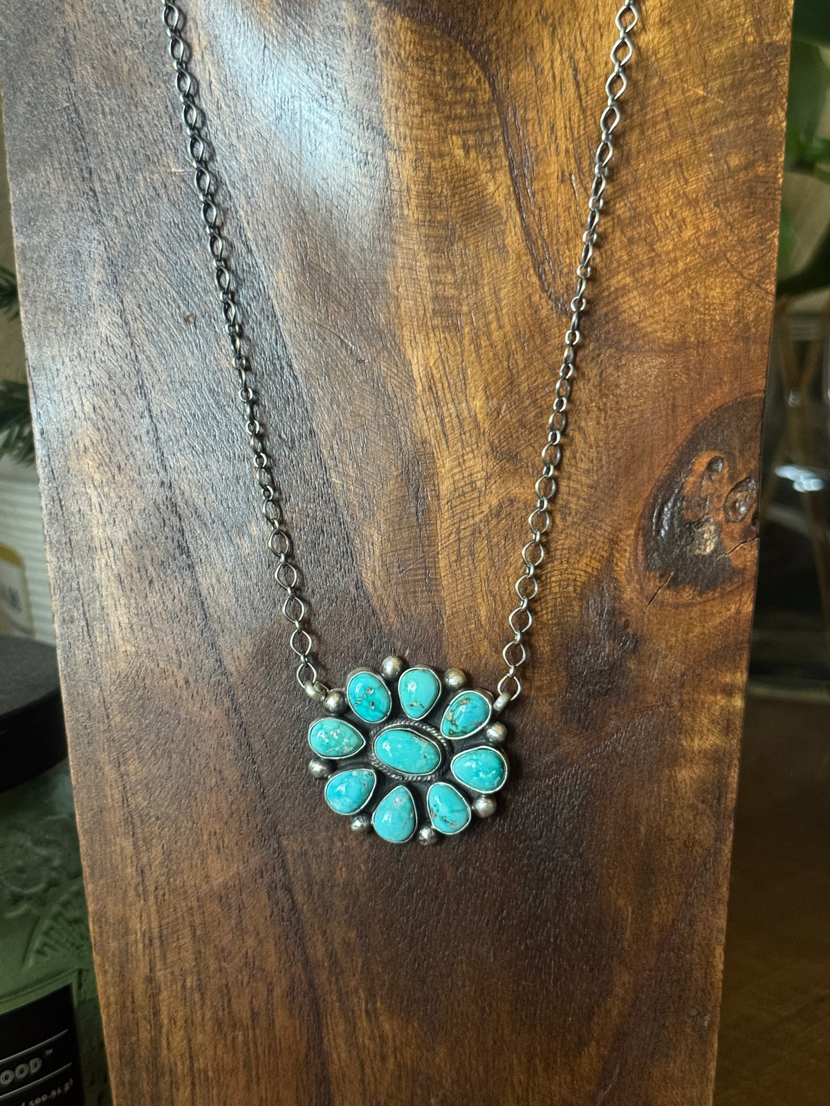 Carico Lake Turquoise Cluster Bar Necklace