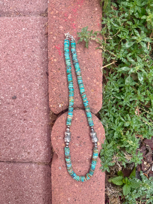Mixed Turquoise Barrel 20” Necklace