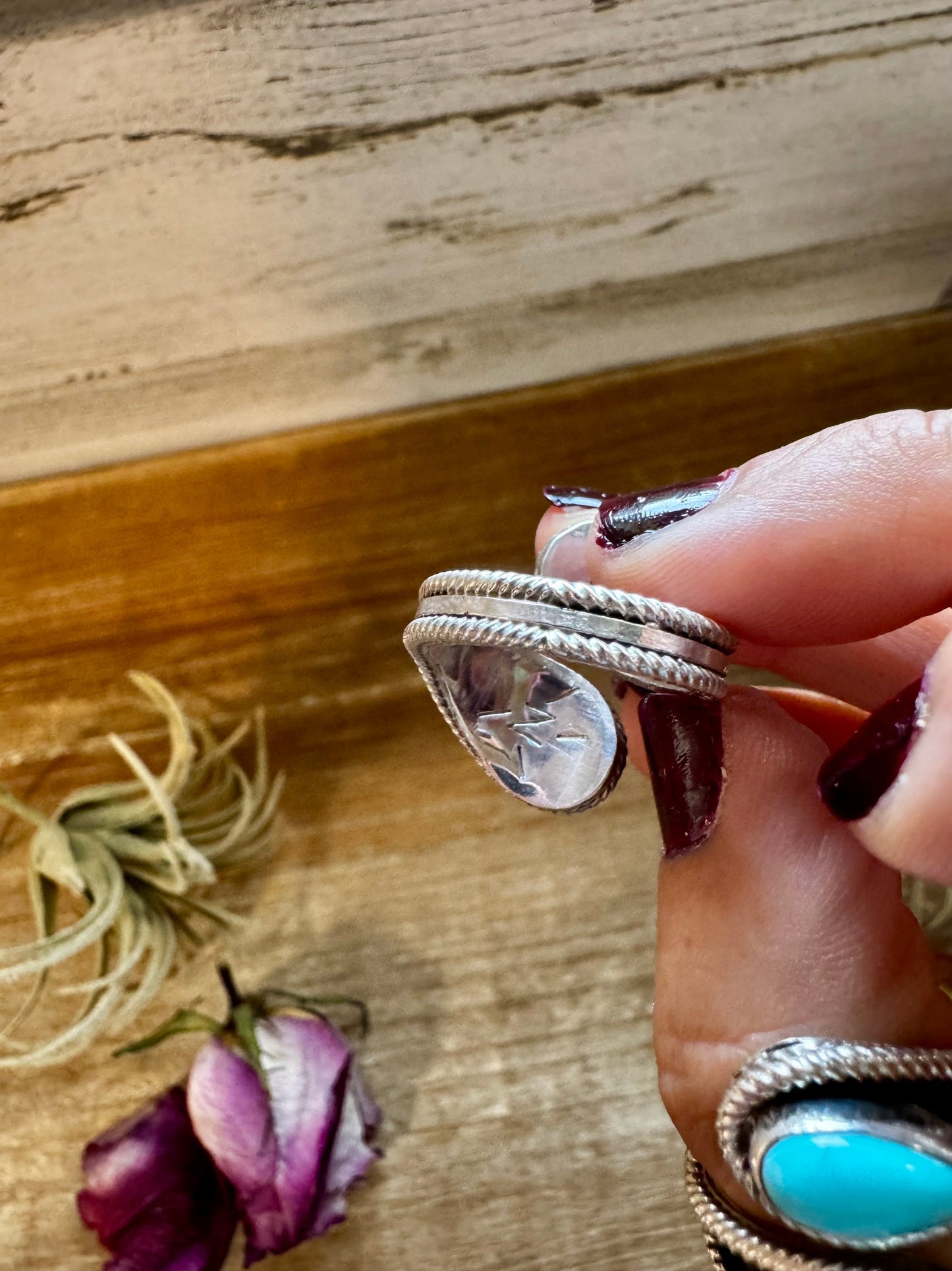 Turquoise or Spiny Oyster Ring – Sterling Silver – Native Made Stamp Z – Multiple Sizes – USA