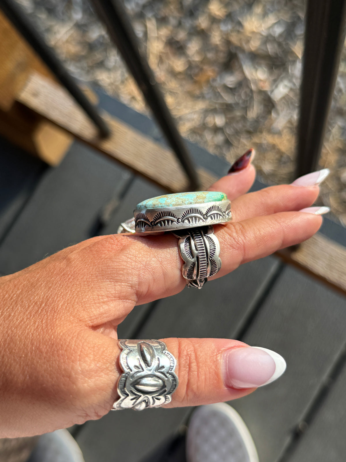 Emer Thompson Large Stone Ring Blue Opt