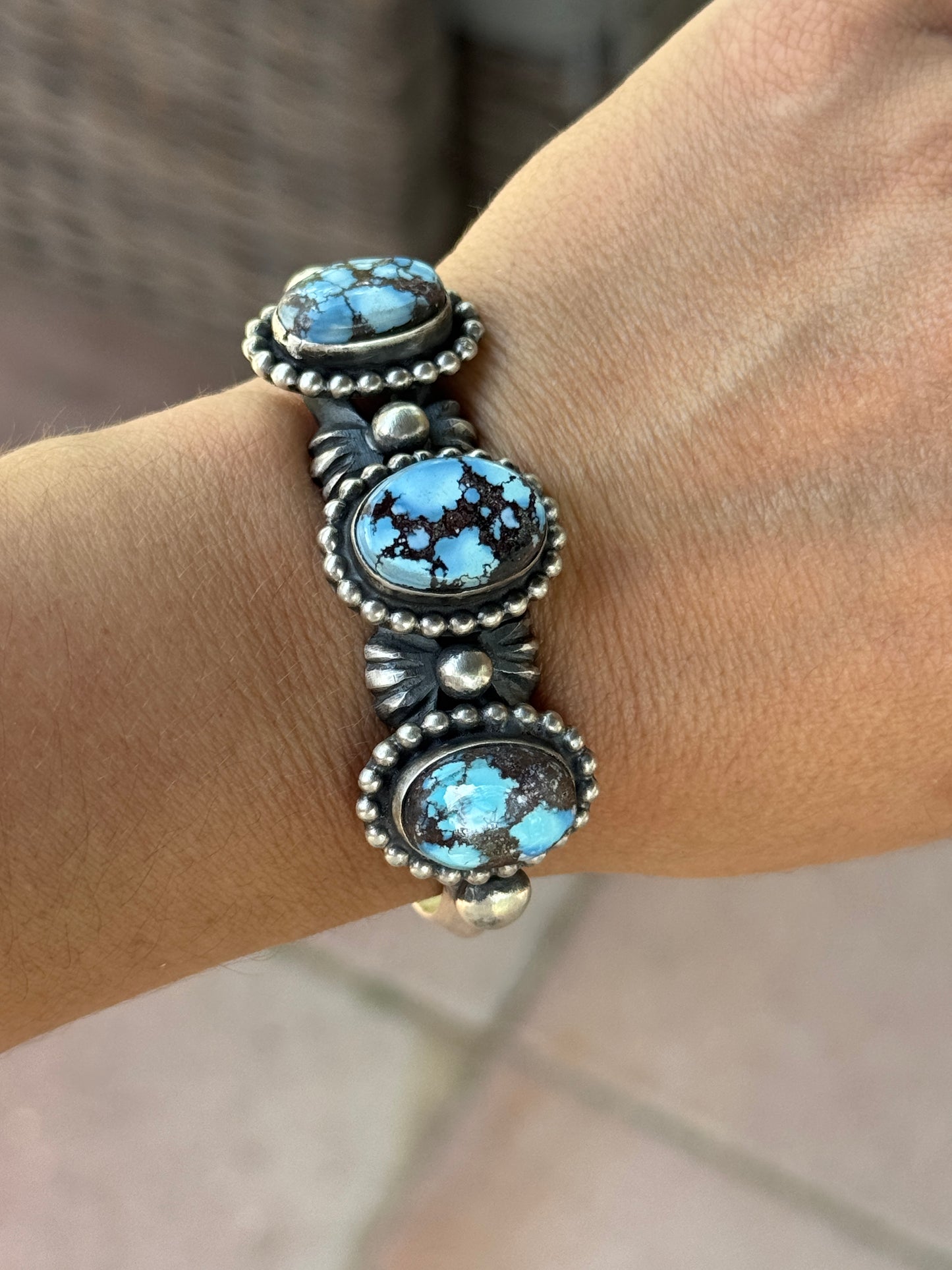 Golden Hills 3 Stone Cuff by Chimney Butte