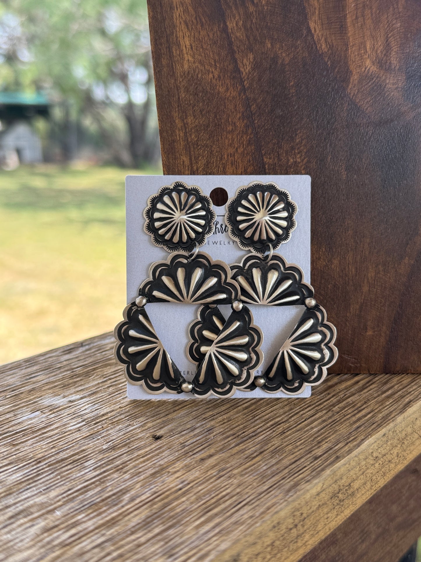 Leander Tahe Triangle Concho Earrings