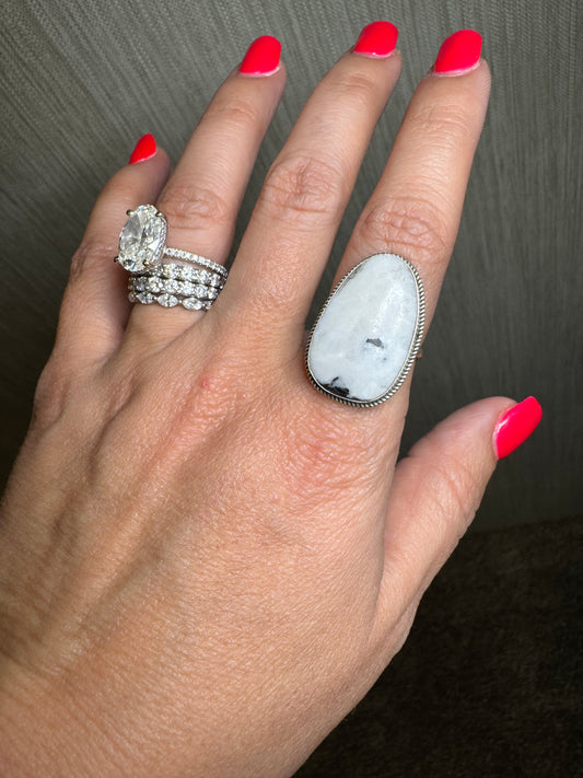 White Buffalo Slab Ring sz.7.75/8