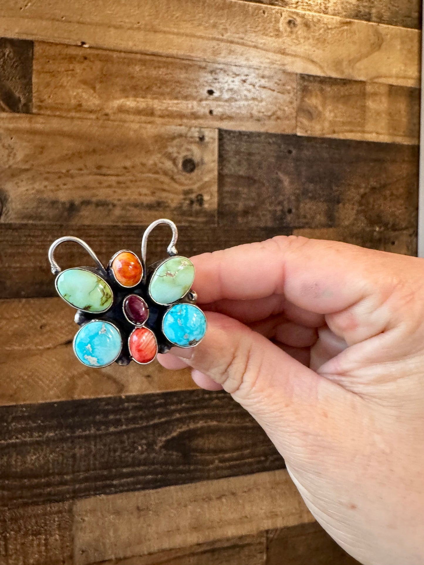 Butterfly Ring - Adjustable - Mix Stone & Sterling Silver III