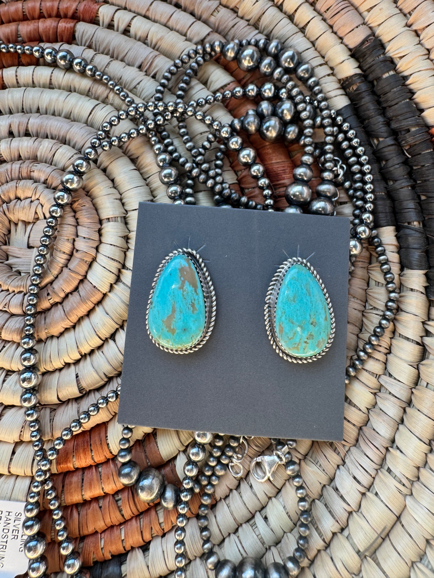 Large Kingman Turquoise Earrings