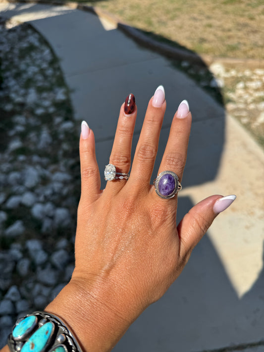 Charoite vintage Ring Sz8