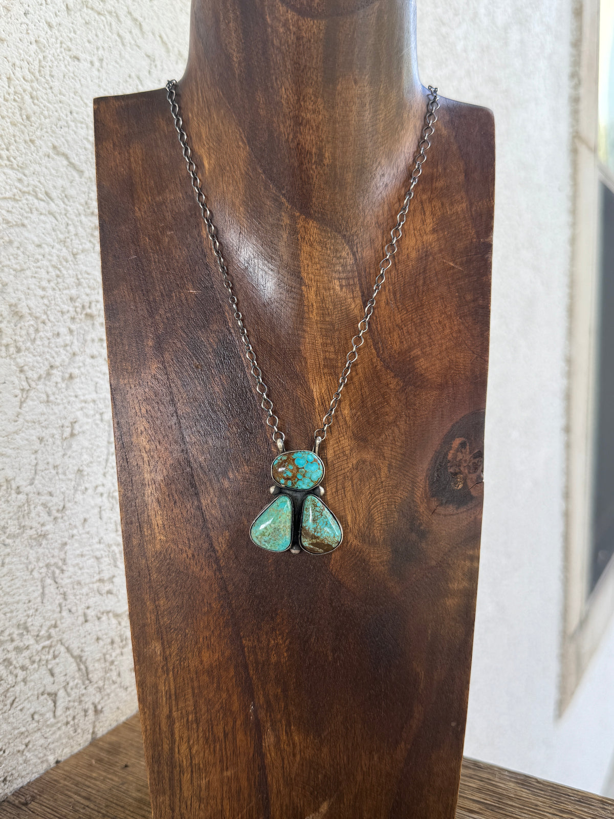 Kingman 3 Stone Turquoise Necklace