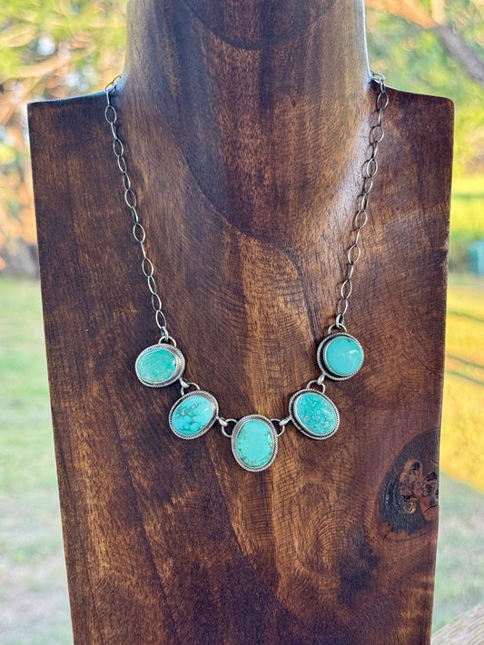 JCH 5 Stone Turquoise Choker