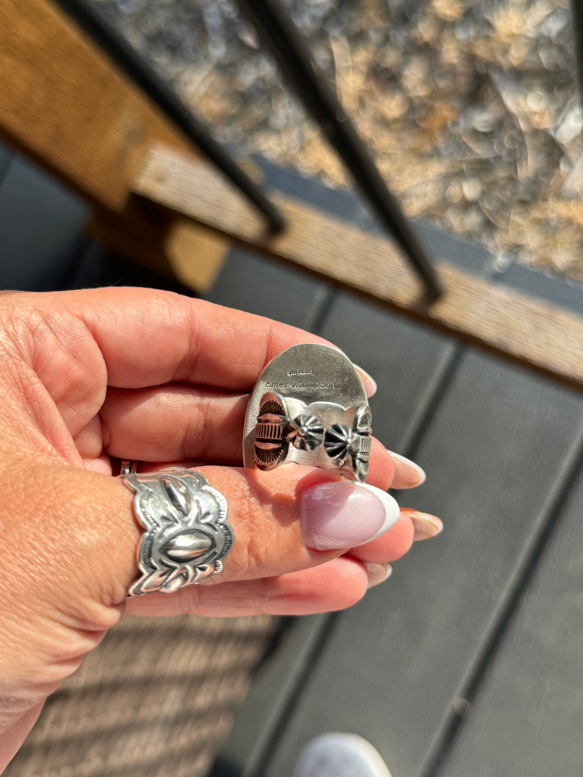 Emer Thompson Large Stone Ring Blue Opt
