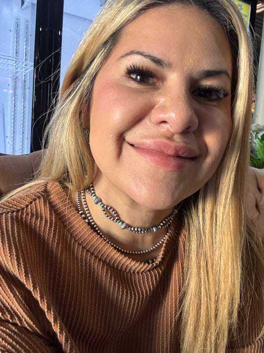 Double loop Turquoise Choker 4mm