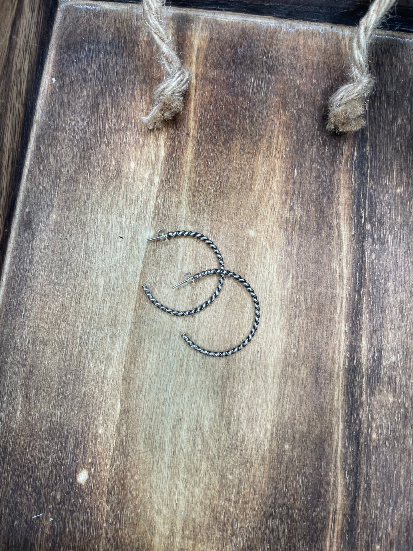 1.25” Twist wire hoops (sterling silver)