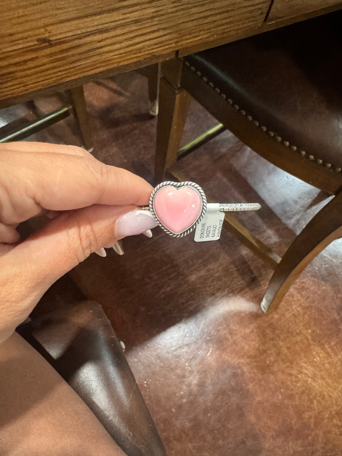 Pink Conch Heart cuff