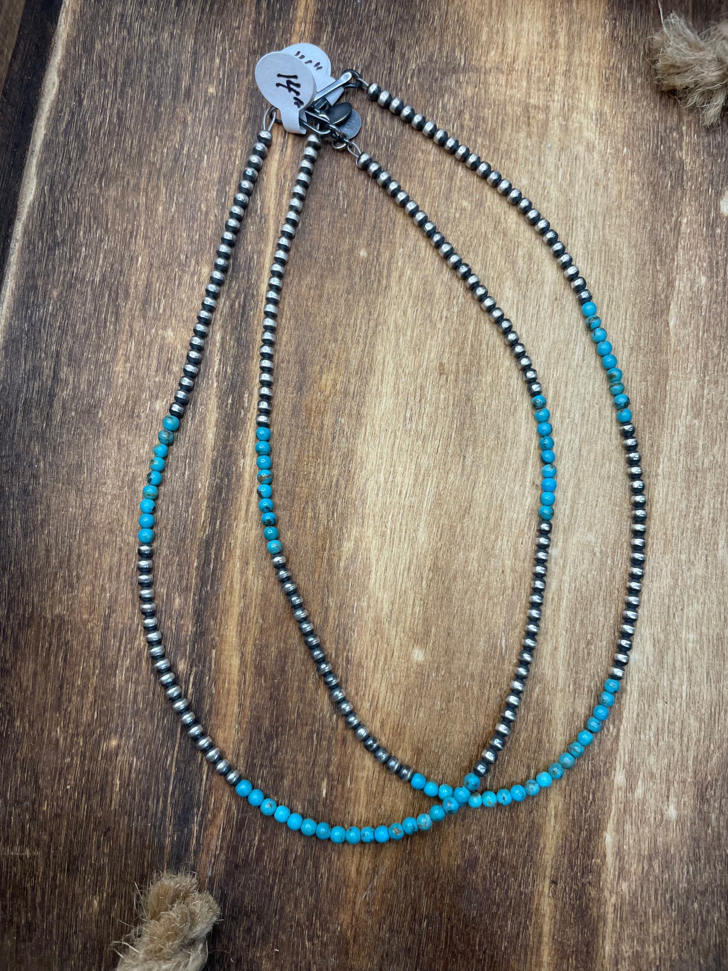 The Lena Navajo Pearl and Turquoise Necklace 14”