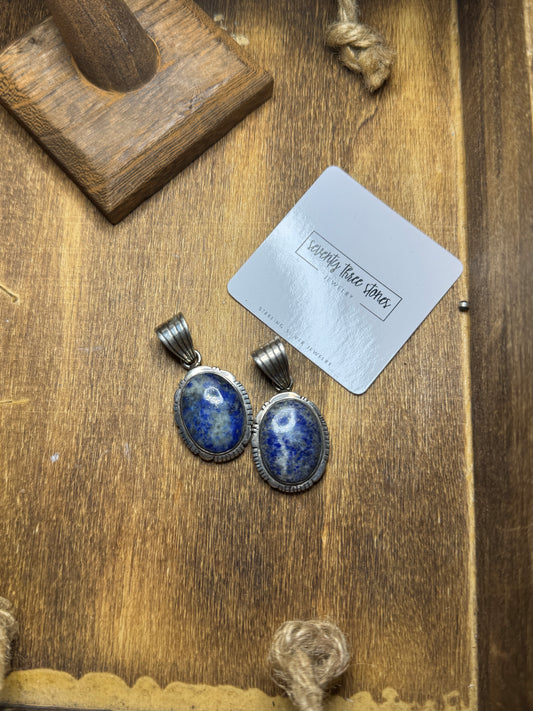 Lapis Denim Oval Pendant