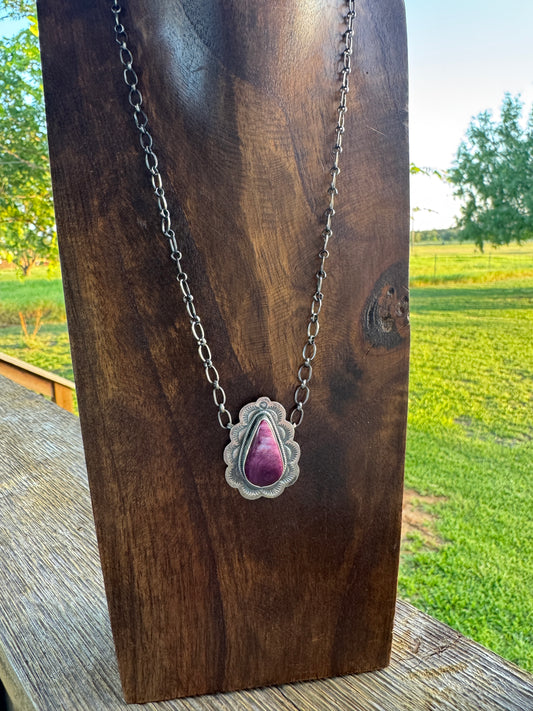 Purple Spiny Bar Necklace
