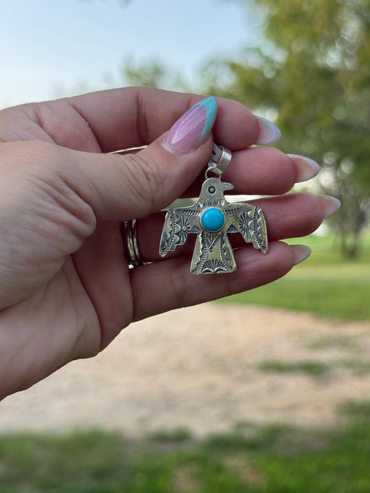 Thunderbird Turquoise Pendant