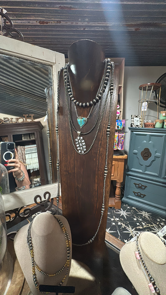 Turquoise heart necklace on chain
