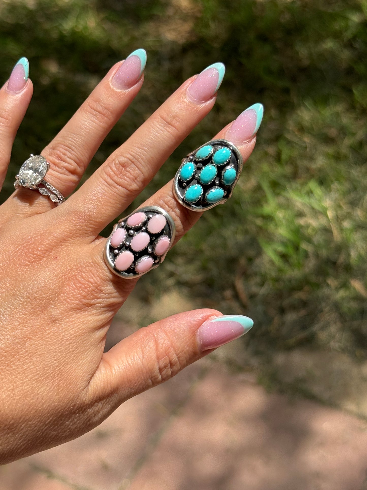Turquoise Saddle Ring sz 8.5