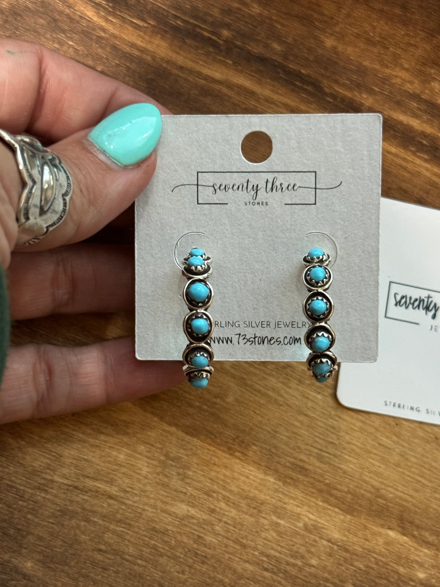 Sleeping Beauty 1" Zuni Handmade Hoops