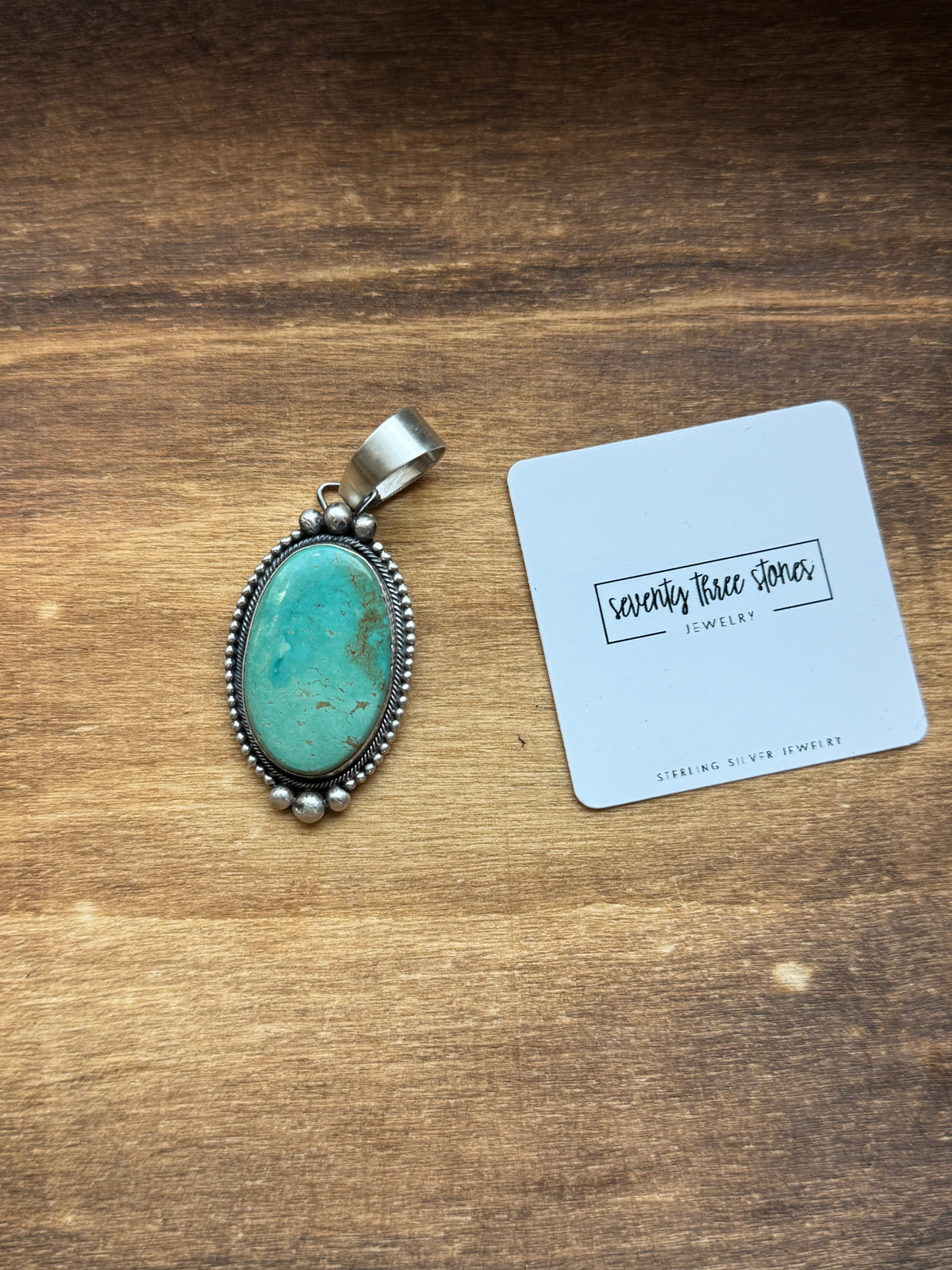 Royston Turquoise Oval pendant 2"