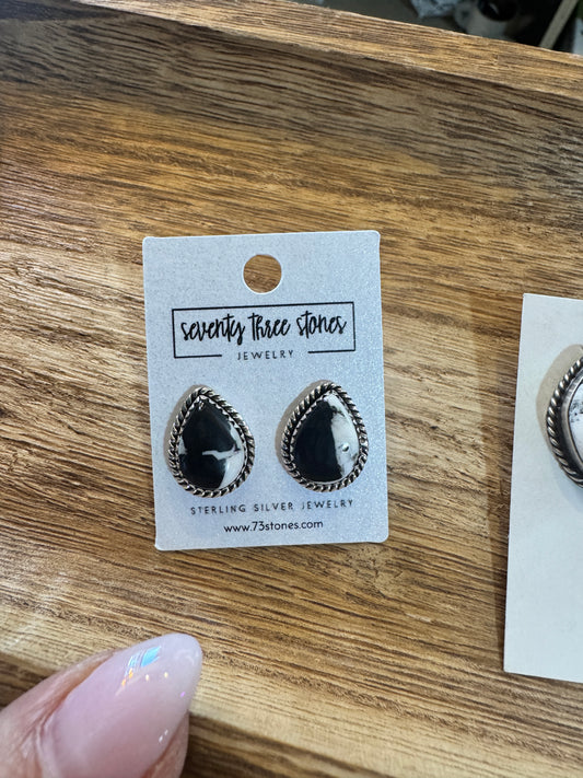 White Buffalo Earrings teardrop 1