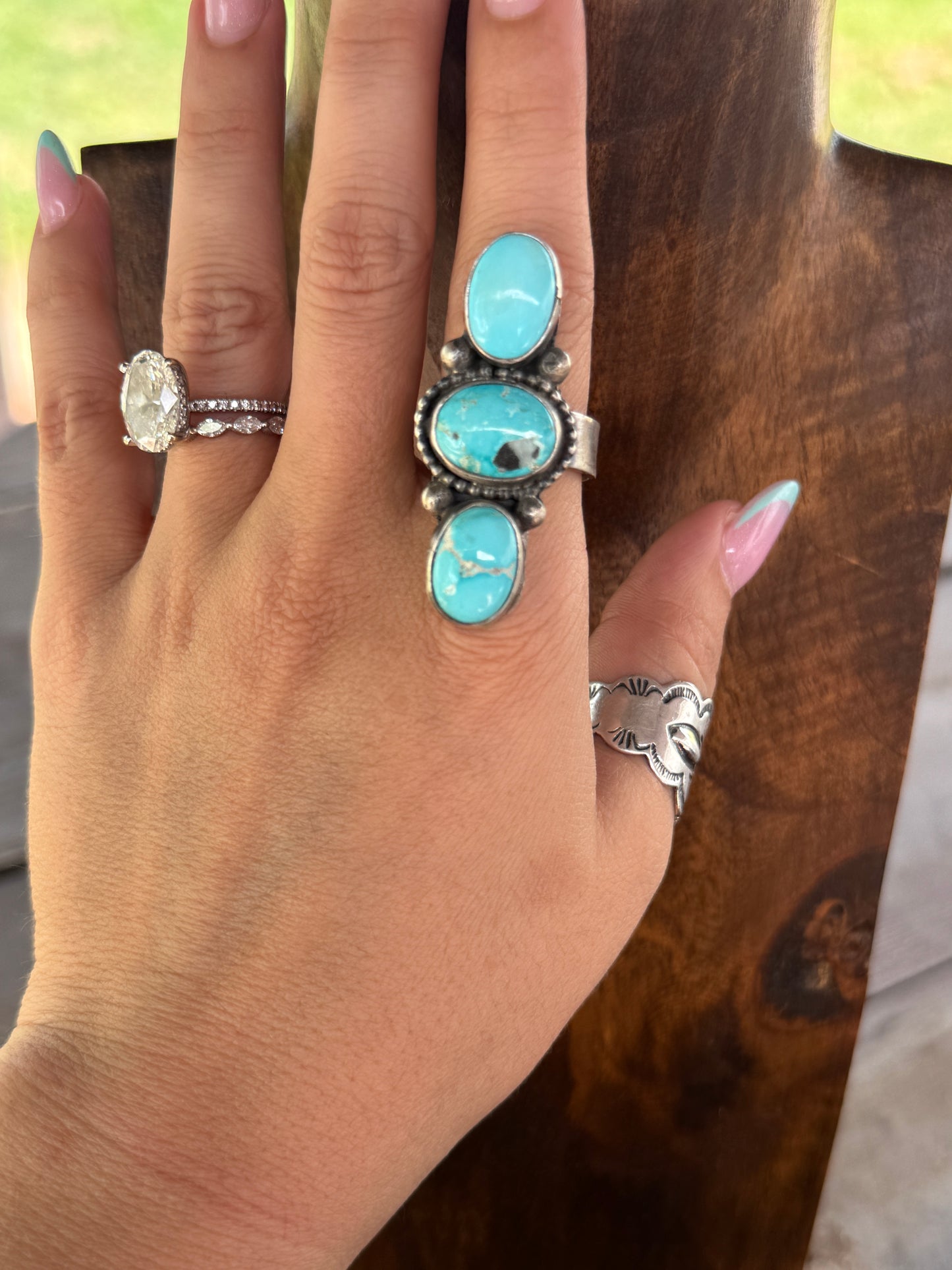 3 Stone Adjustable Ring