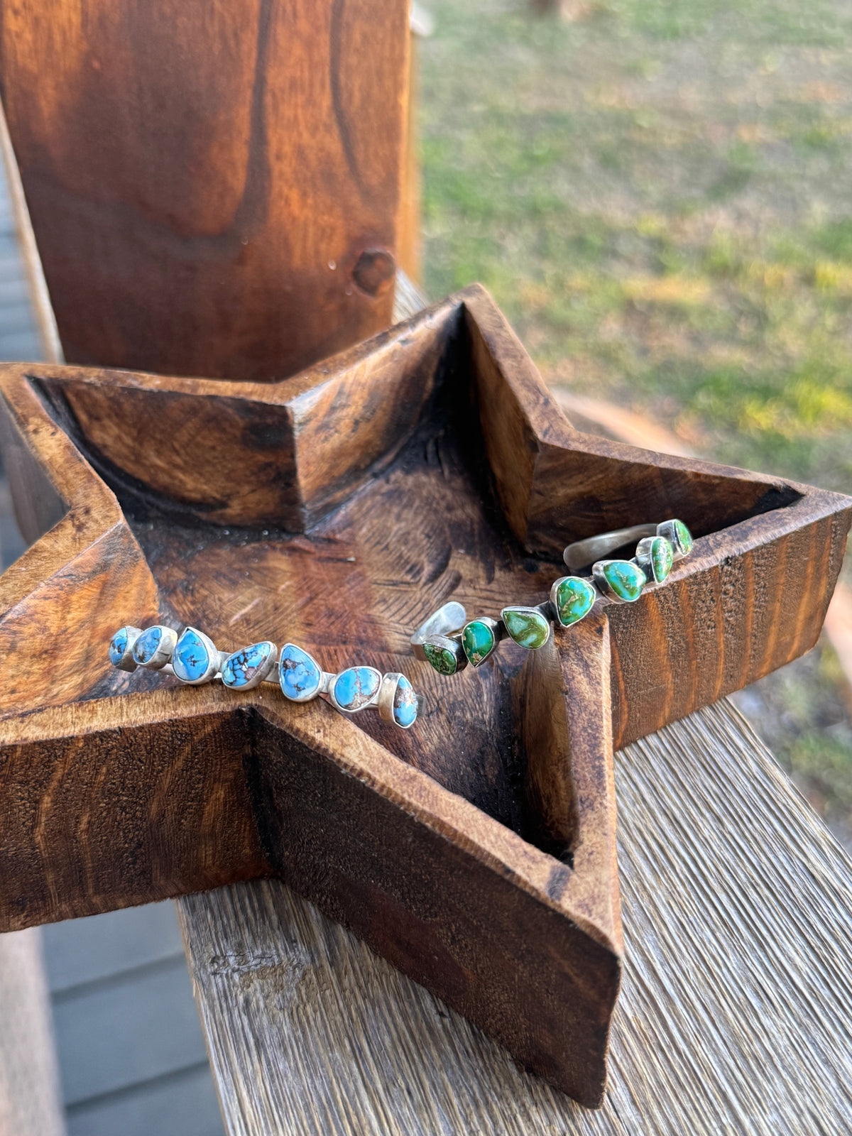 Sonoran Gold 3 Stone Turquoise Necklace