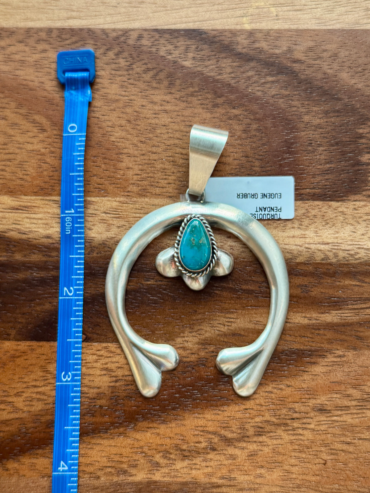 Turquoise Naja Pendant, Eugene Gruber, Native made