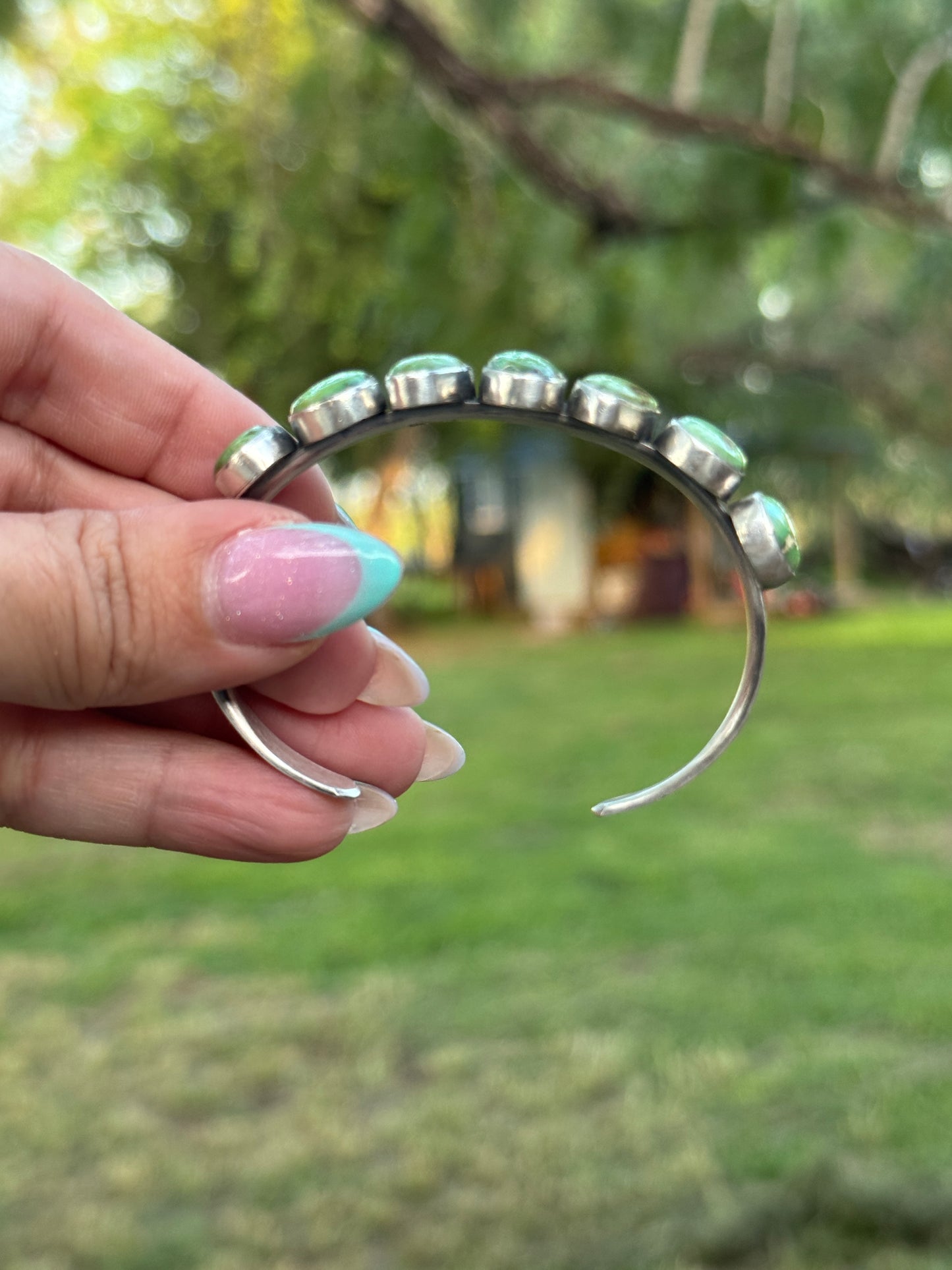 7 stone sonoran turquoise chunky cuff greener opt 4