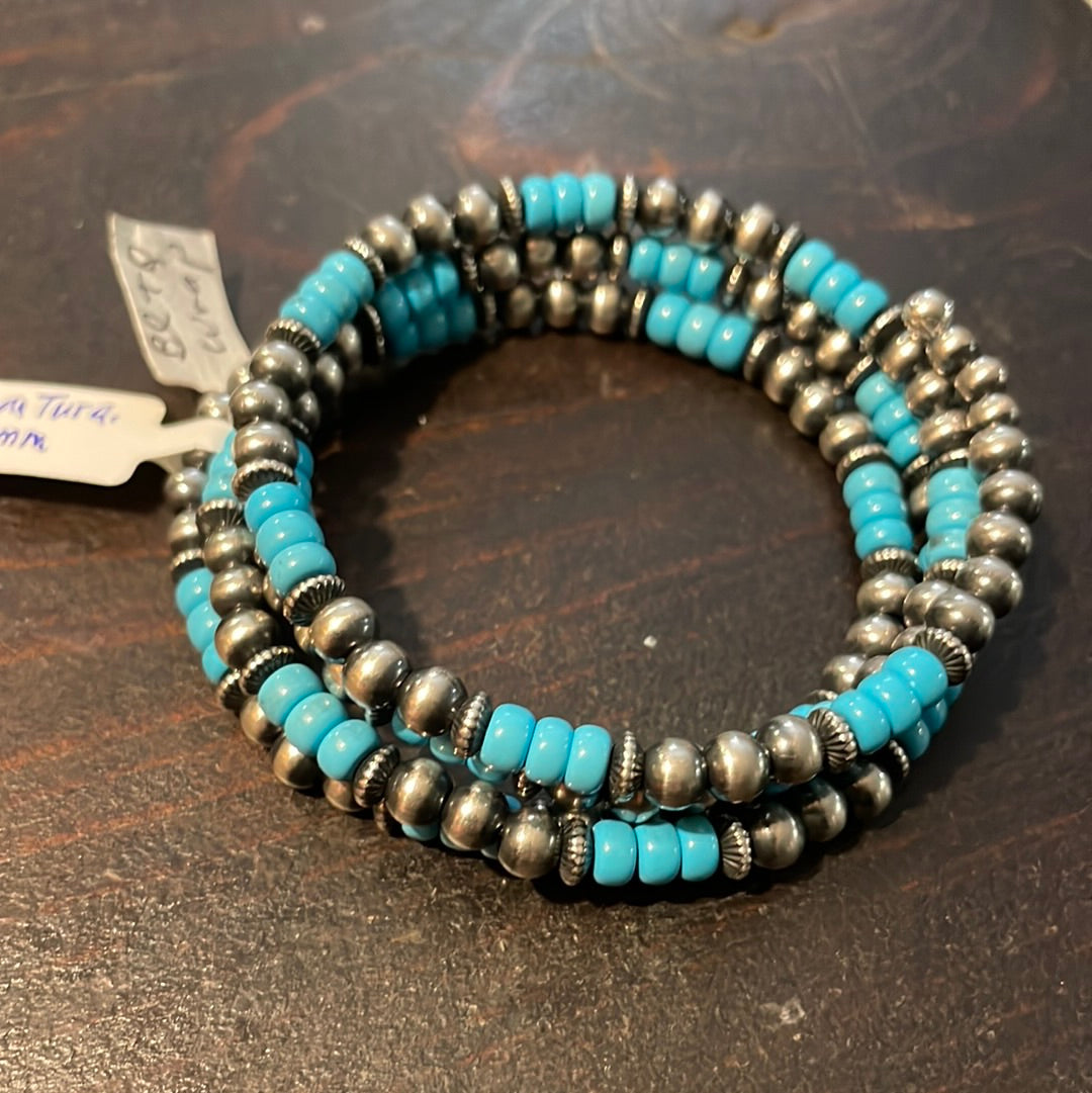 Kingman Turquoise Wrap bracelet