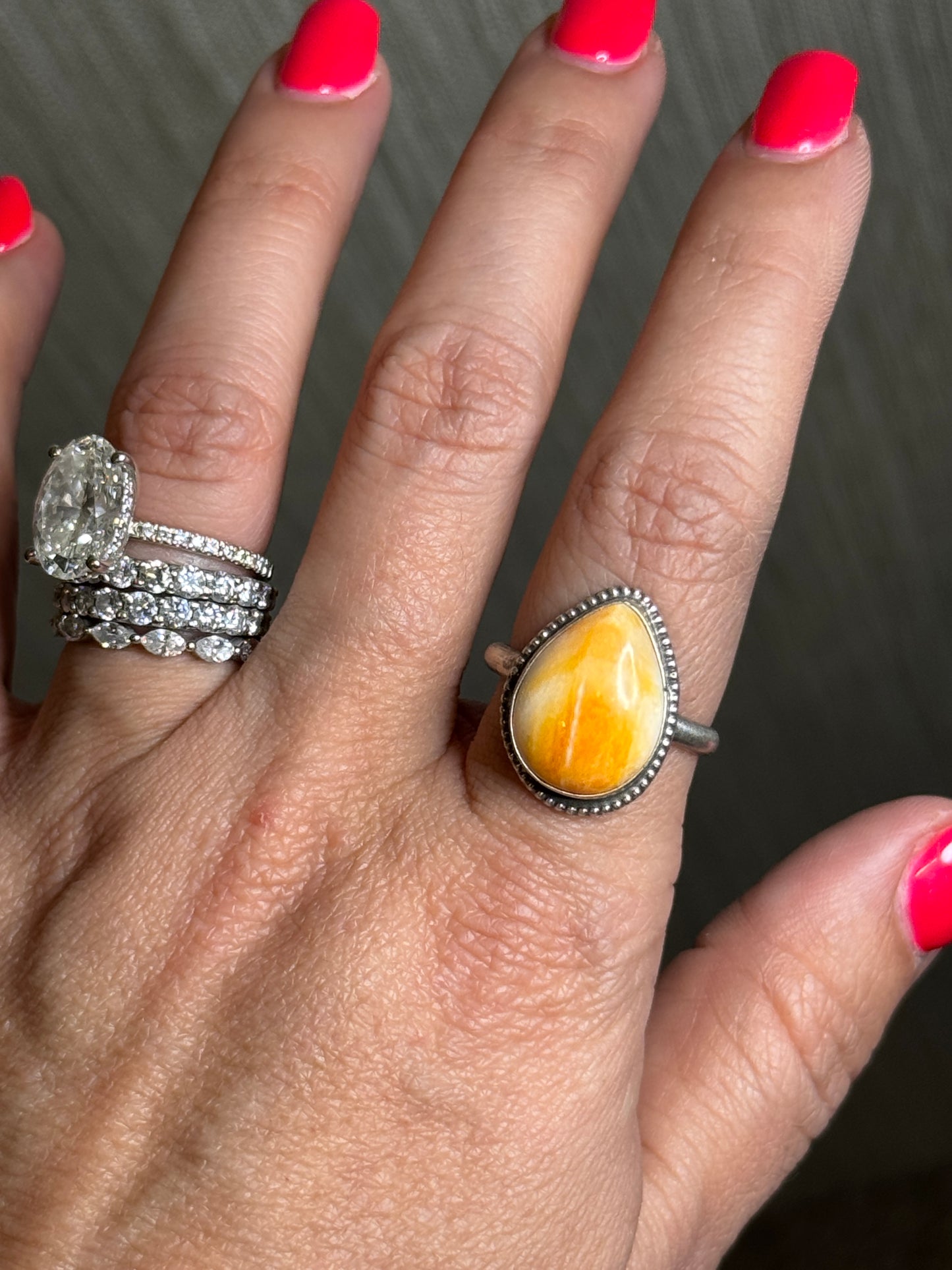 Orange Spiny Ring sz8
