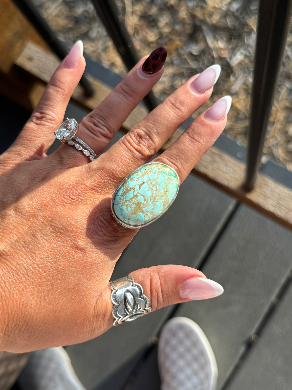 Emer Thompson Large Stone Ring Blue Opt
