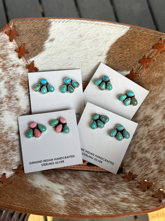 4 Stone Cluster Turquoise Opt 3, 4 and 5