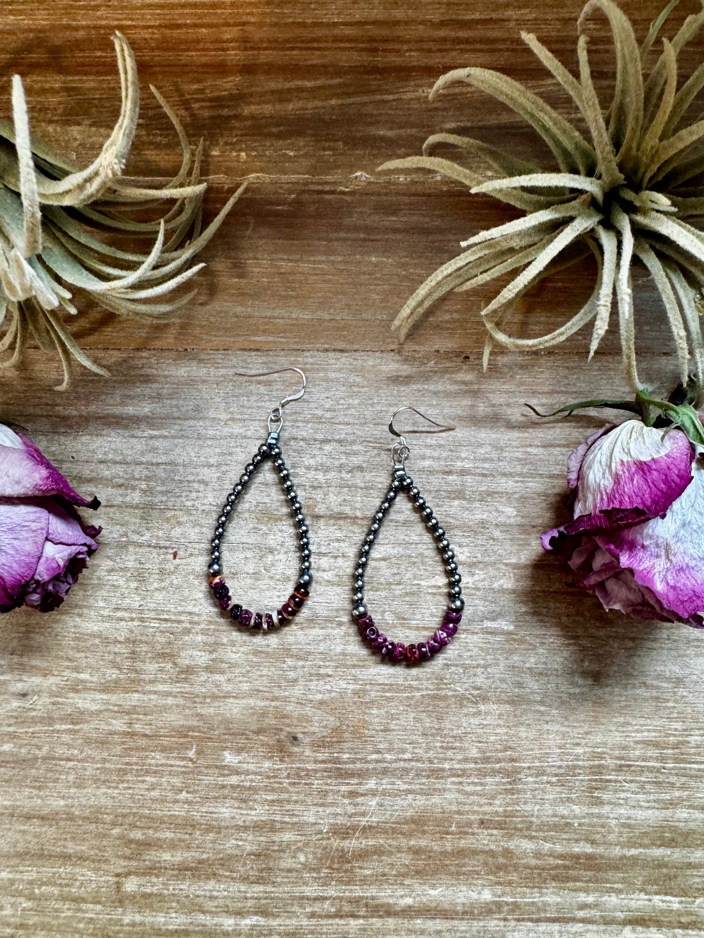 Purple Spiny Oyster Earrings – Sterling Silver Pearls