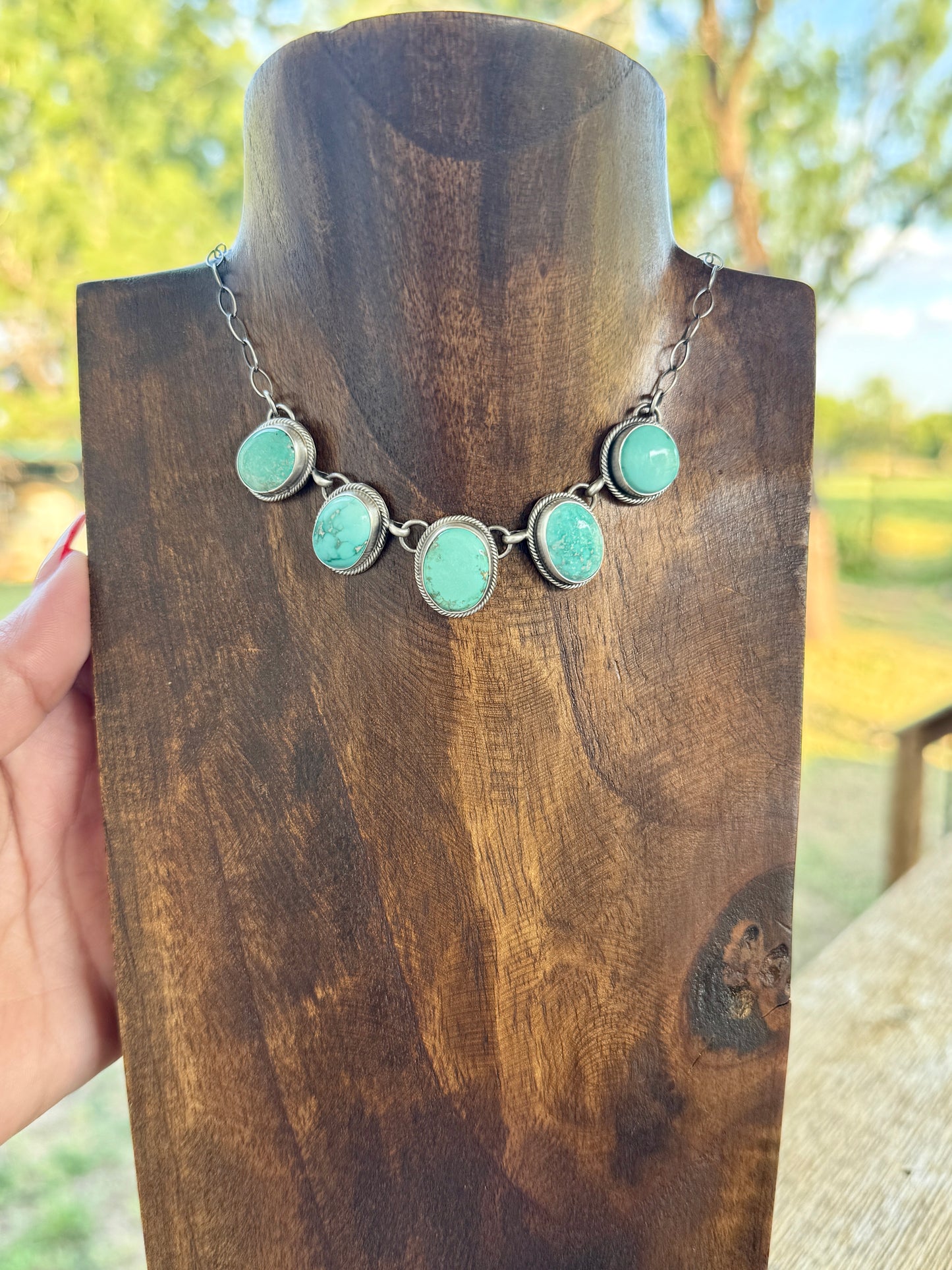 JCH 5 Stone Turquoise Choker