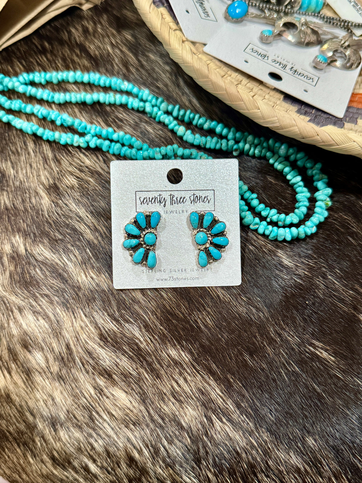 Kingman Turquoise Half Cluster 1" Juliana Williams